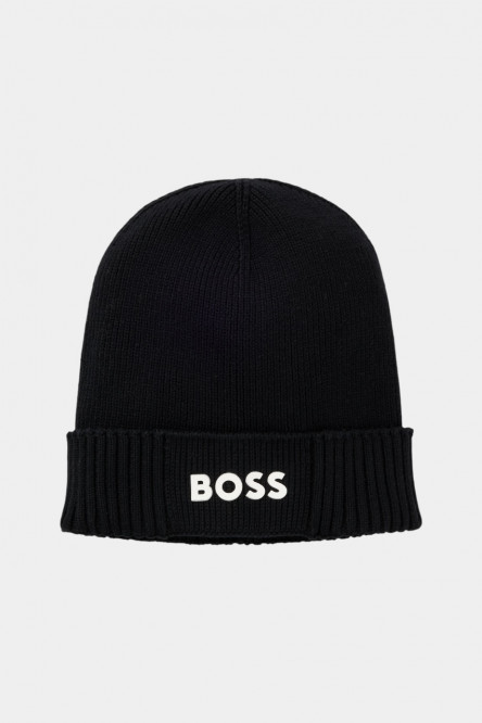 Черная шапка Asic_Beanie-X с контрастным логотипом