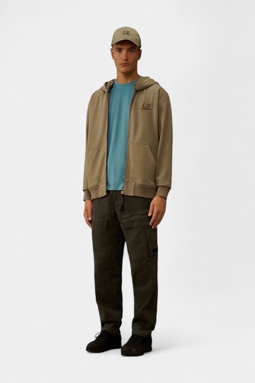 Оливковое худи на молнии 19CMSS137A005086W 356 C.P. Company