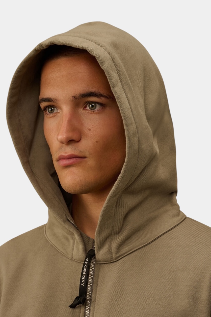 Оливковое худи на молнии 19CMSS137A005086W 356 C.P. Company
