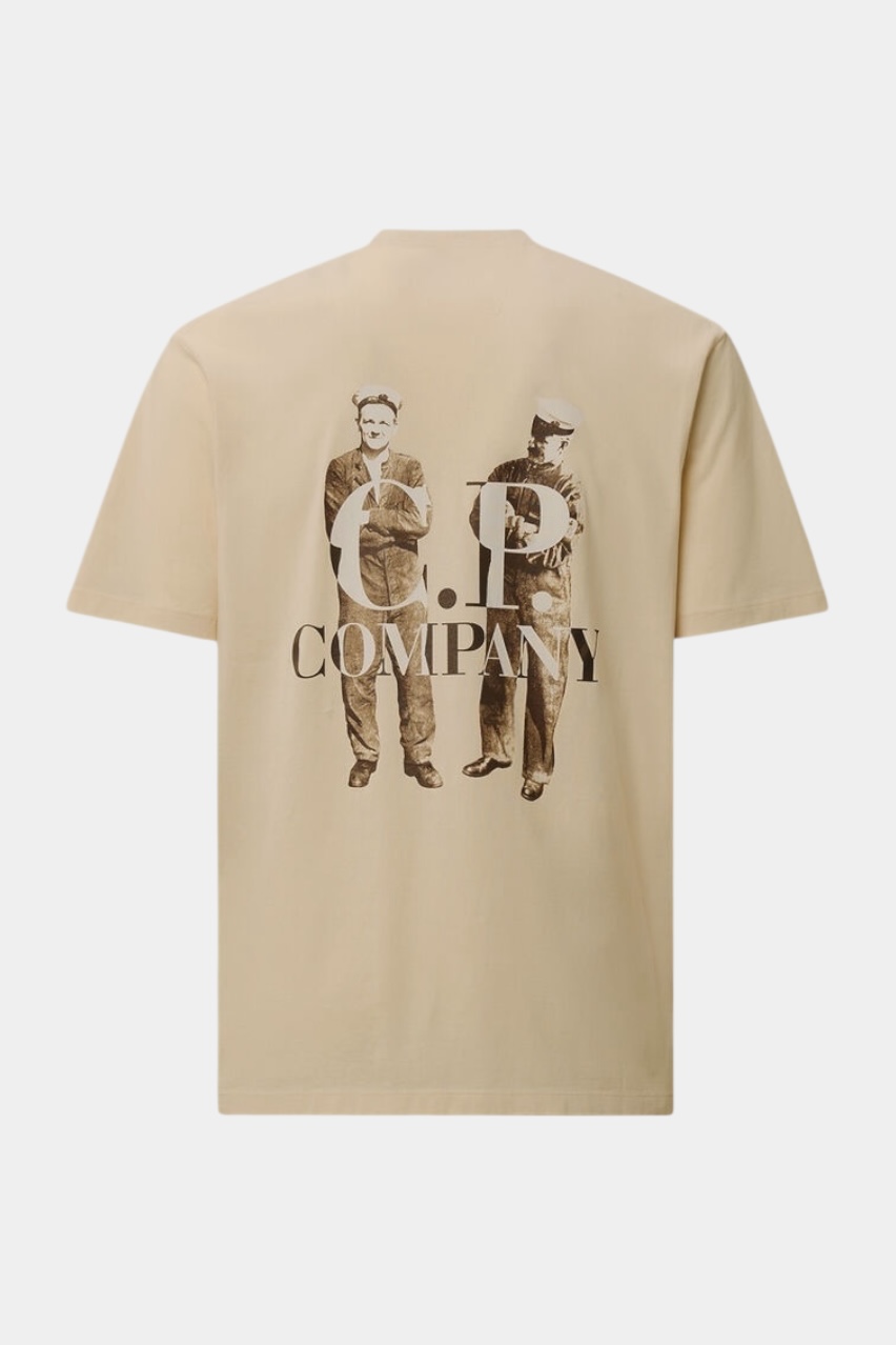 Бежевая футболка с джерси 30/1 19CMTS106A006586W 402 C.P. Company
