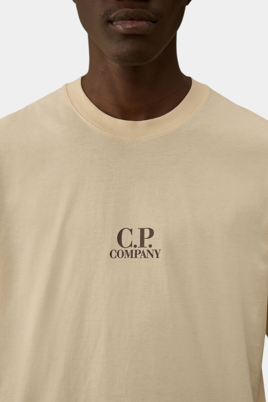 Бежевая футболка с джерси 30/1 19CMTS106A006586W 402 C.P. Company