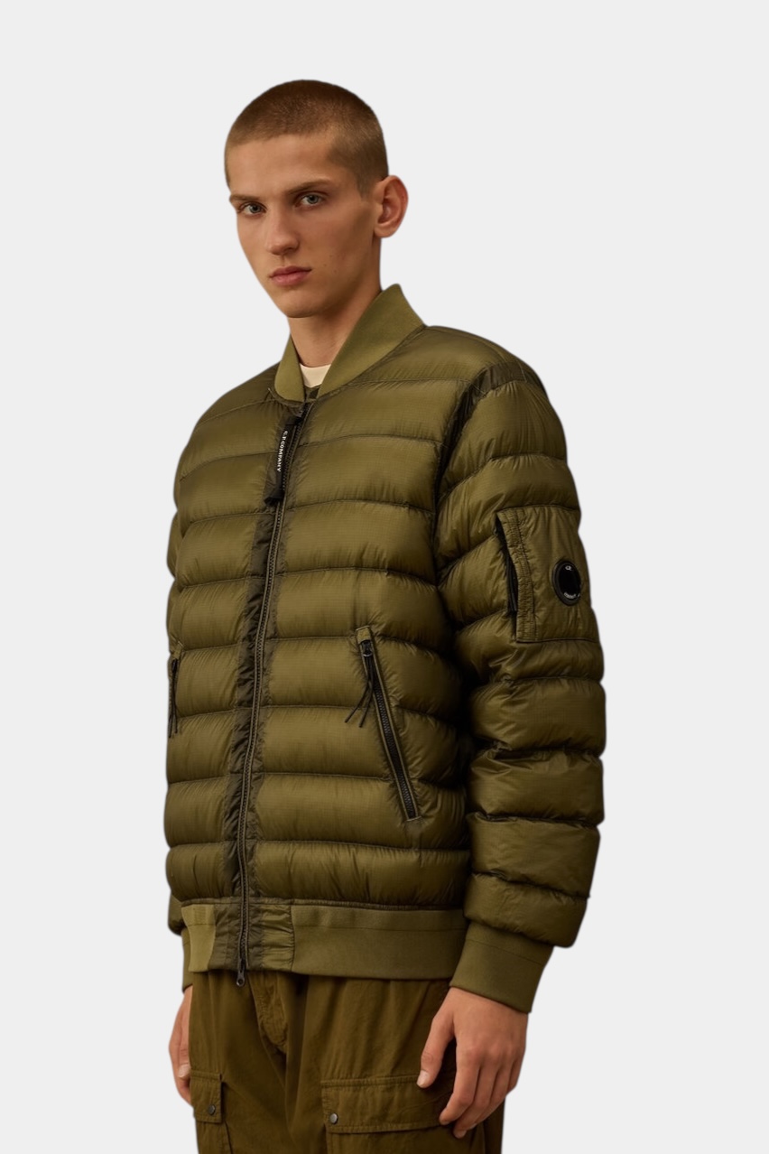 Хаки бомбер-пуховик из материала DD-Shell 19CMOW001A110416A 652 C.P. Company