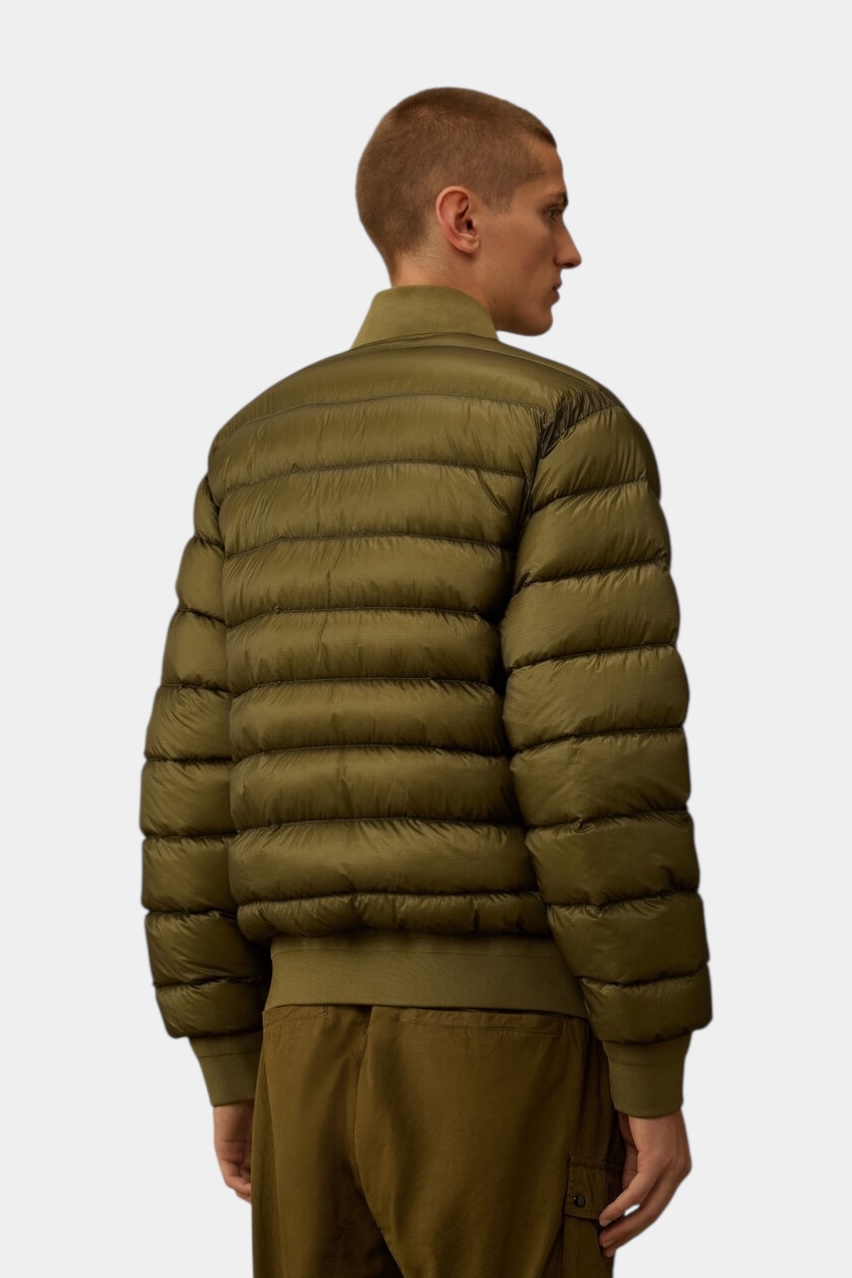 Хаки бомбер-пуховик из материала DD-Shell 19CMOW001A110416A 652 C.P. Company