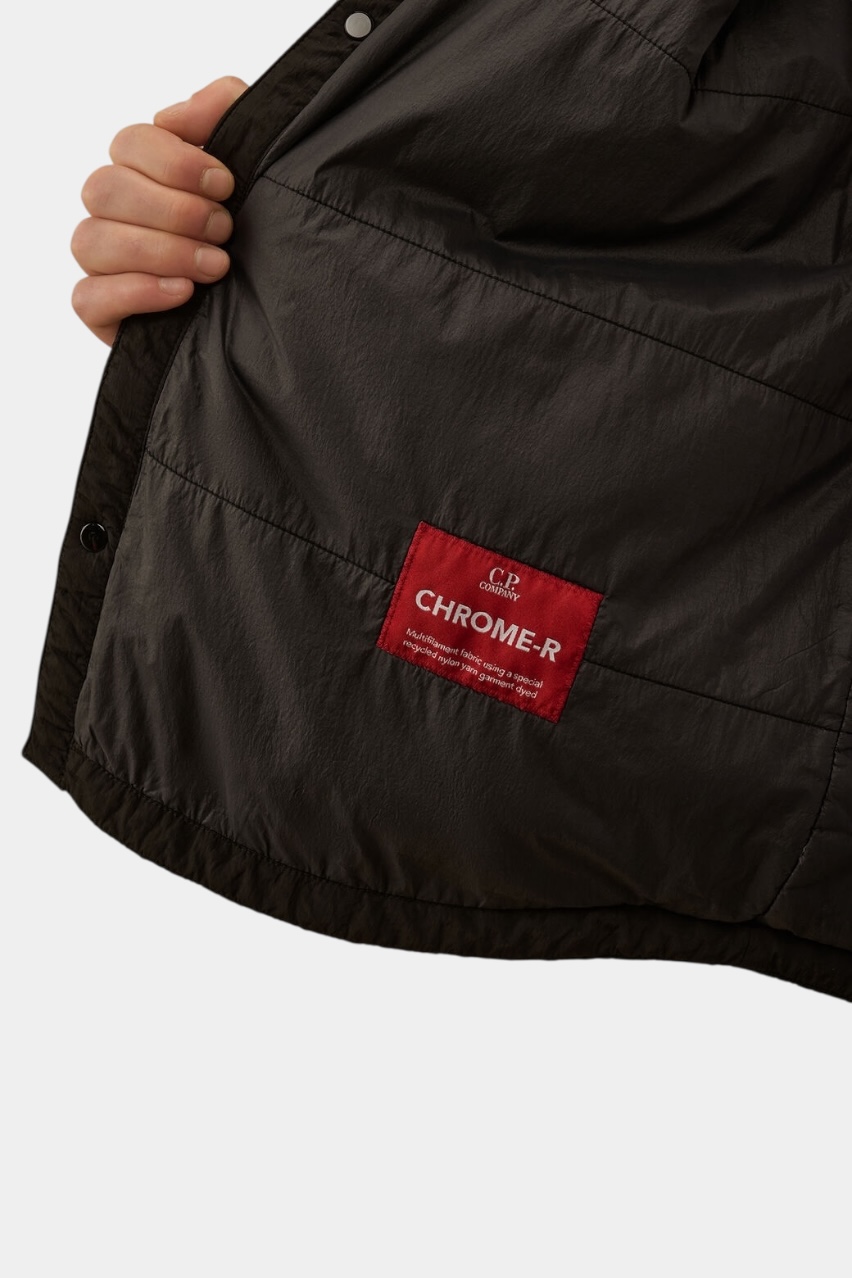 Черная утепленная куртка-рубашка из материала Chrome-R 19CMOS088A005904G 999 C.P. Company