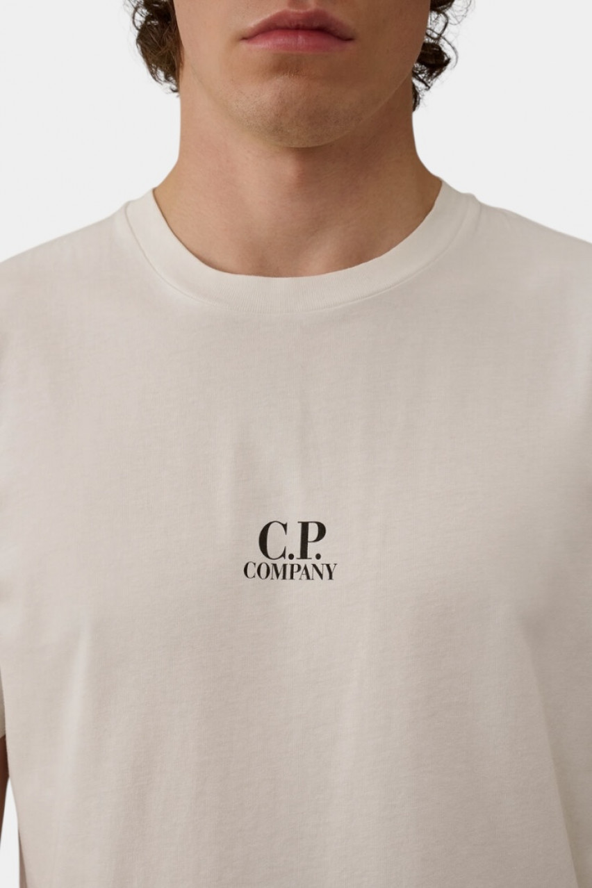 Молочна футболка з логотипом на грудях 18CMTS317A005431G 103 C.P. Company