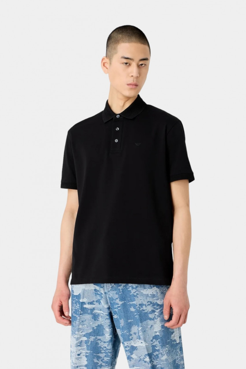 Чорне поло 3D1FF2 1JTKZ 0999 Emporio Armani