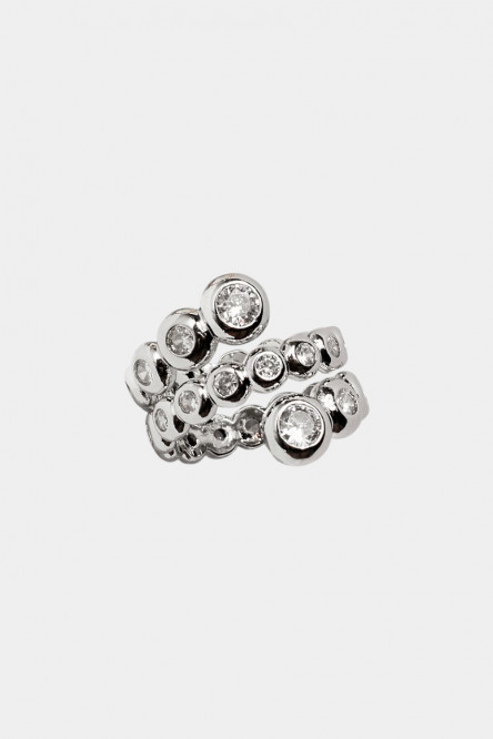 Серебристое двойное кольцо Snake