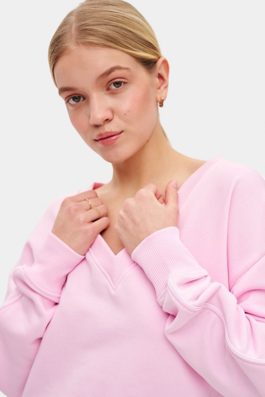 Рожевий світшот Vera Elegance з V-подібним вирізом GNZ