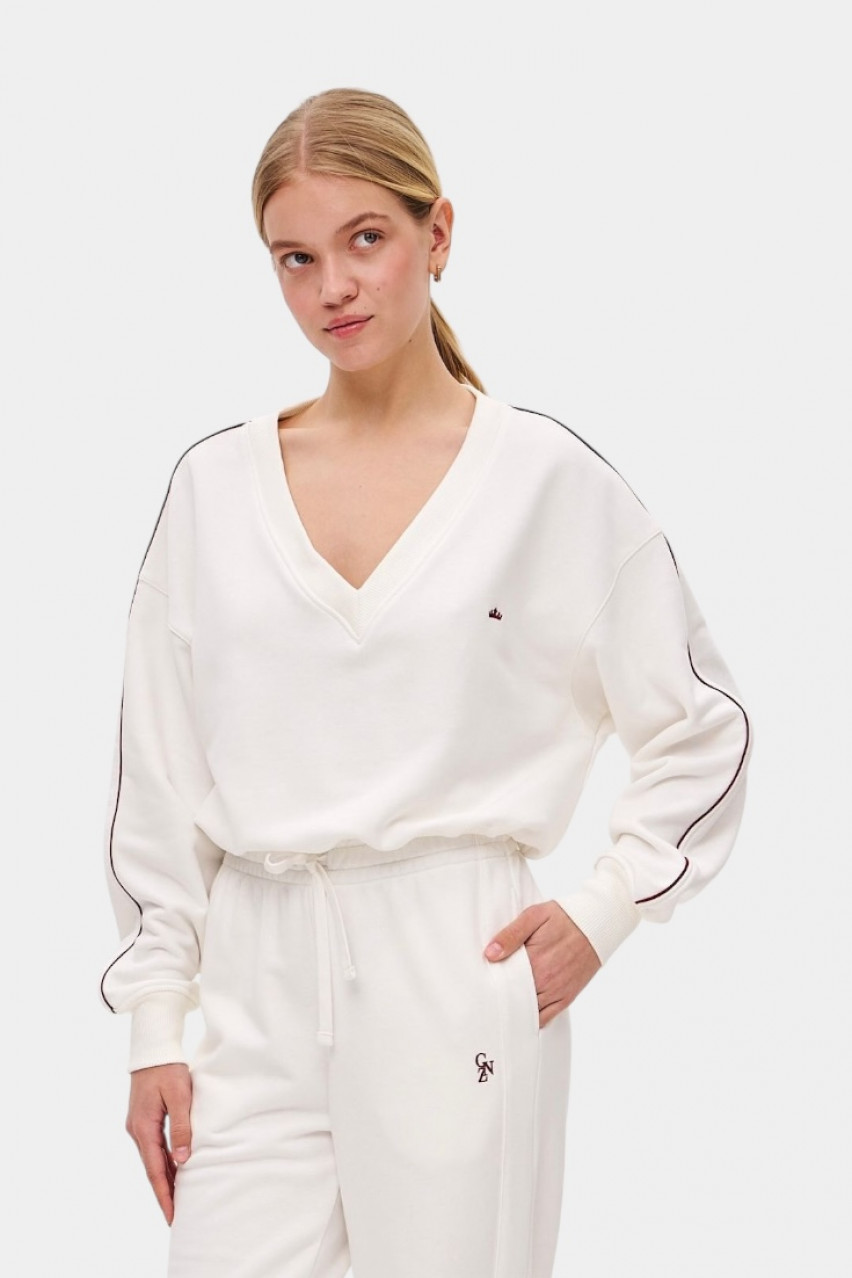 Молочний світшот Vera Elegance з V-подібним вирізом GNZ