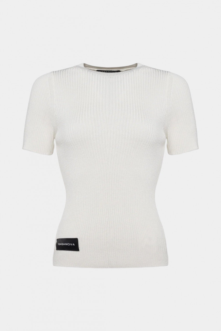 Молочна плетена футболка 07Tee-s419C GASANOVA