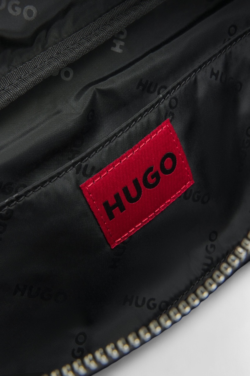 Чорна поясна сумка Ethon 2.0HI_Bumbag N із зернистої екошкіри 50535679 001 HUGO