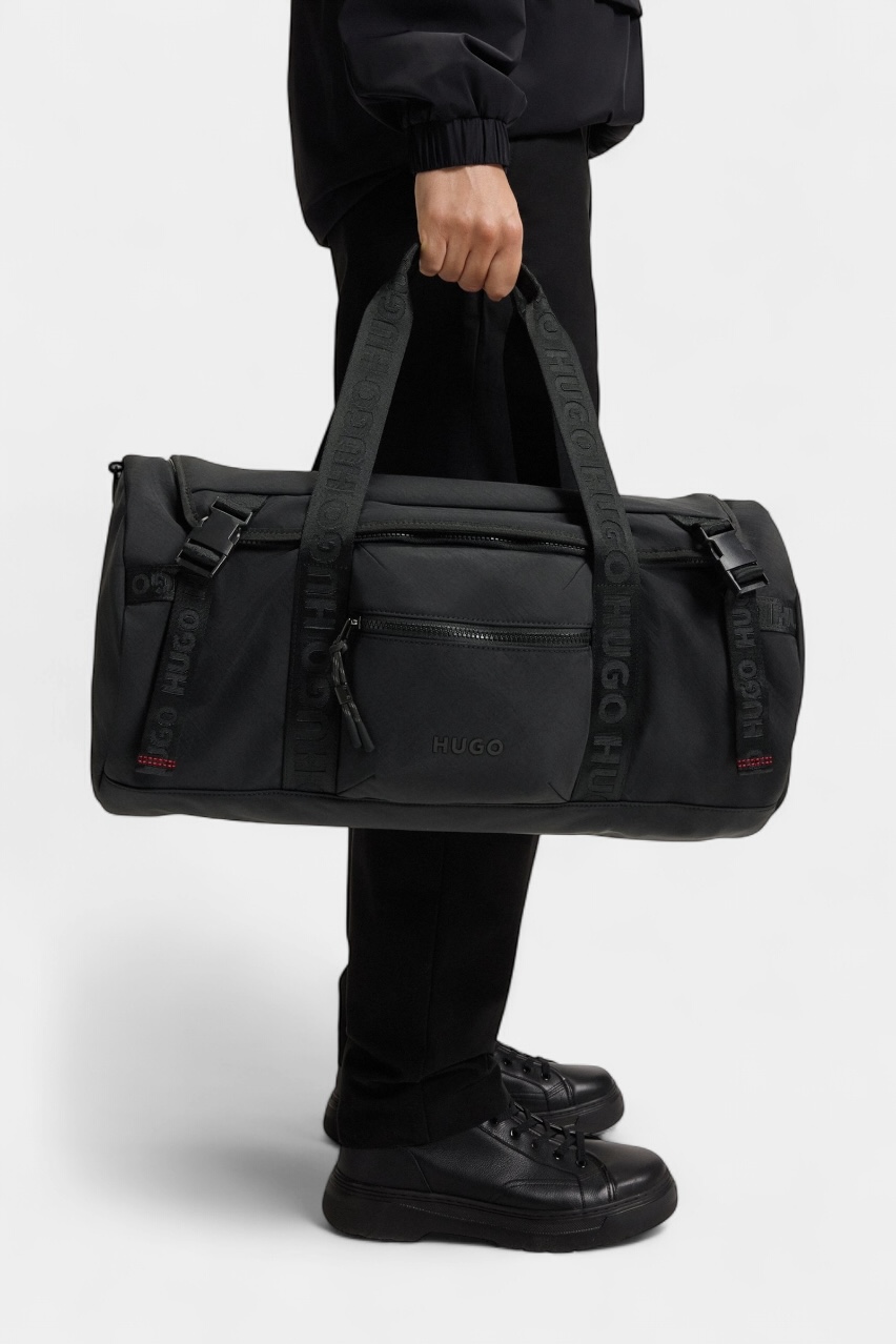 Чорна спортивна сумка Marsel_Holdall з брендованими ручками 50547297 001 HUGO