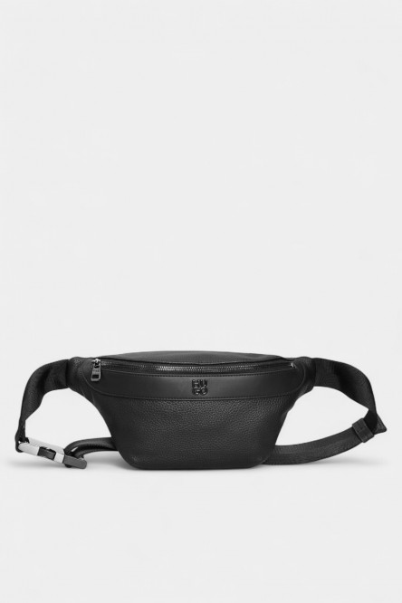 Чорна поясна сумка Quantic_Bumbag з металевим логотипом