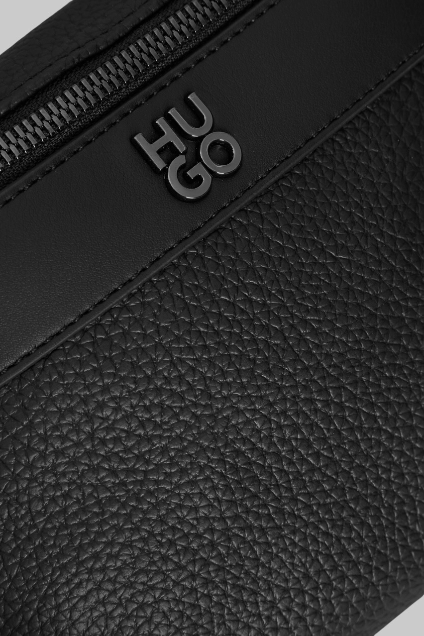 Чорна поясна сумка Quantic_Bumbag з металевим логотипом 50547437 001 HUGO