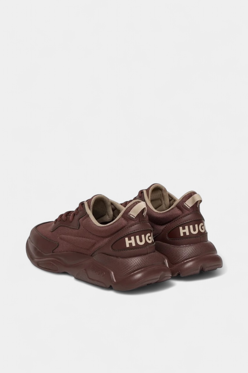 Шоколадні кросівки Leon_Runn_cvpuW_N з екошкіри 50536660 201 HUGO