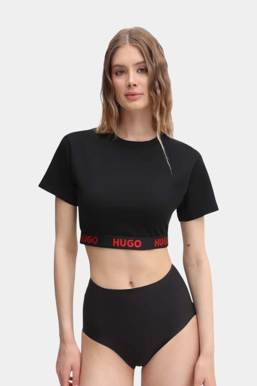 Черная пижама с топом SPORTY LOGO_T-SHIRT и шортами SPORTY LOGO_SHORTS 50520497 001, 50520498 001 HUGO