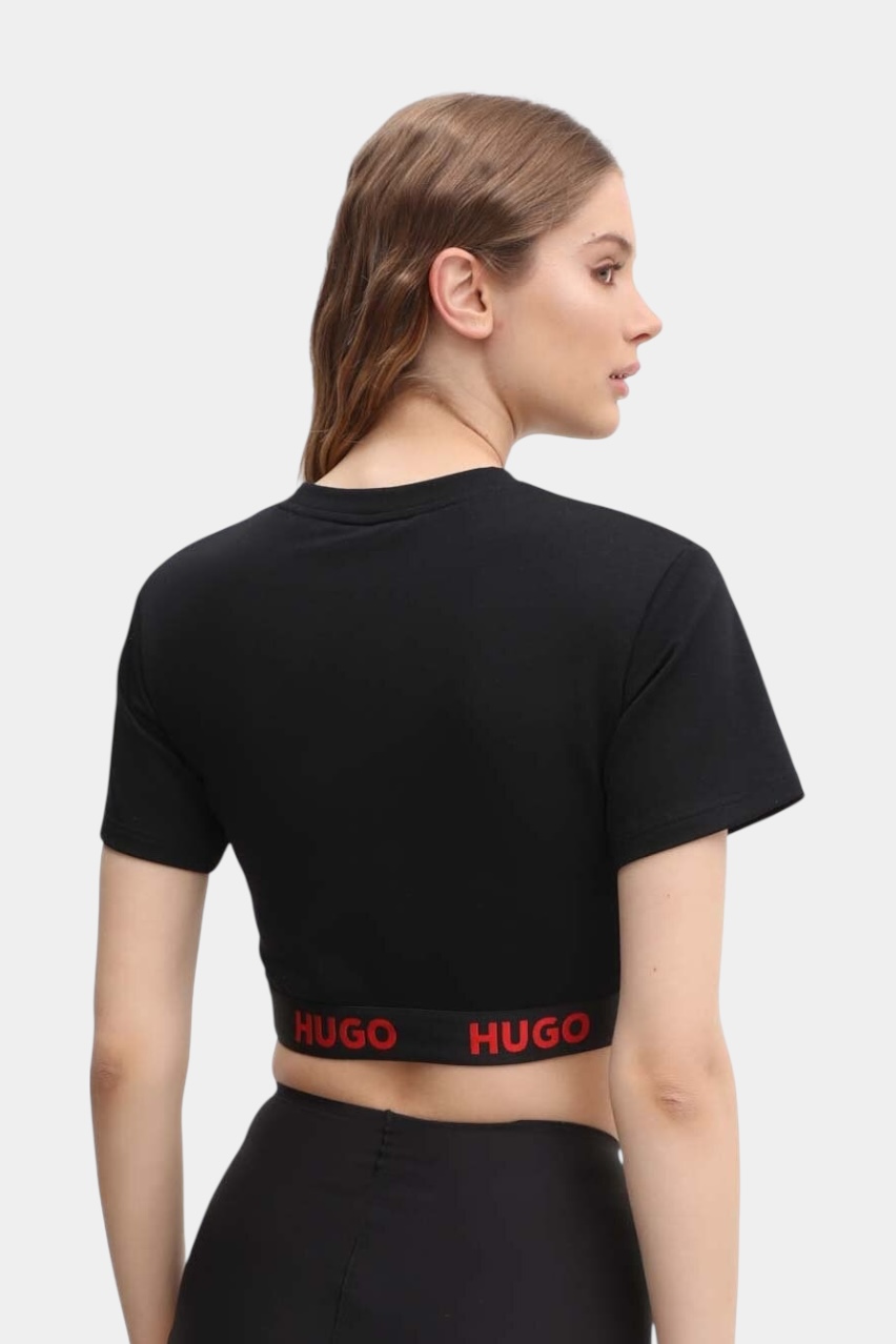 Черная пижама с топом SPORTY LOGO_T-SHIRT и шортами SPORTY LOGO_SHORTS 50520497 001, 50520498 001 HUGO