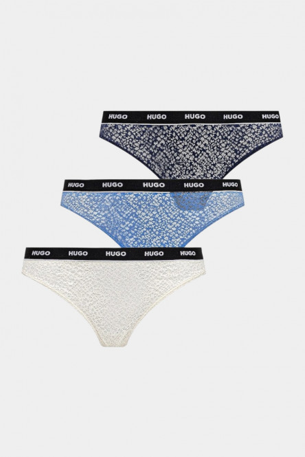 Набор цветных кружевных танга TRIPLE THONG LACE