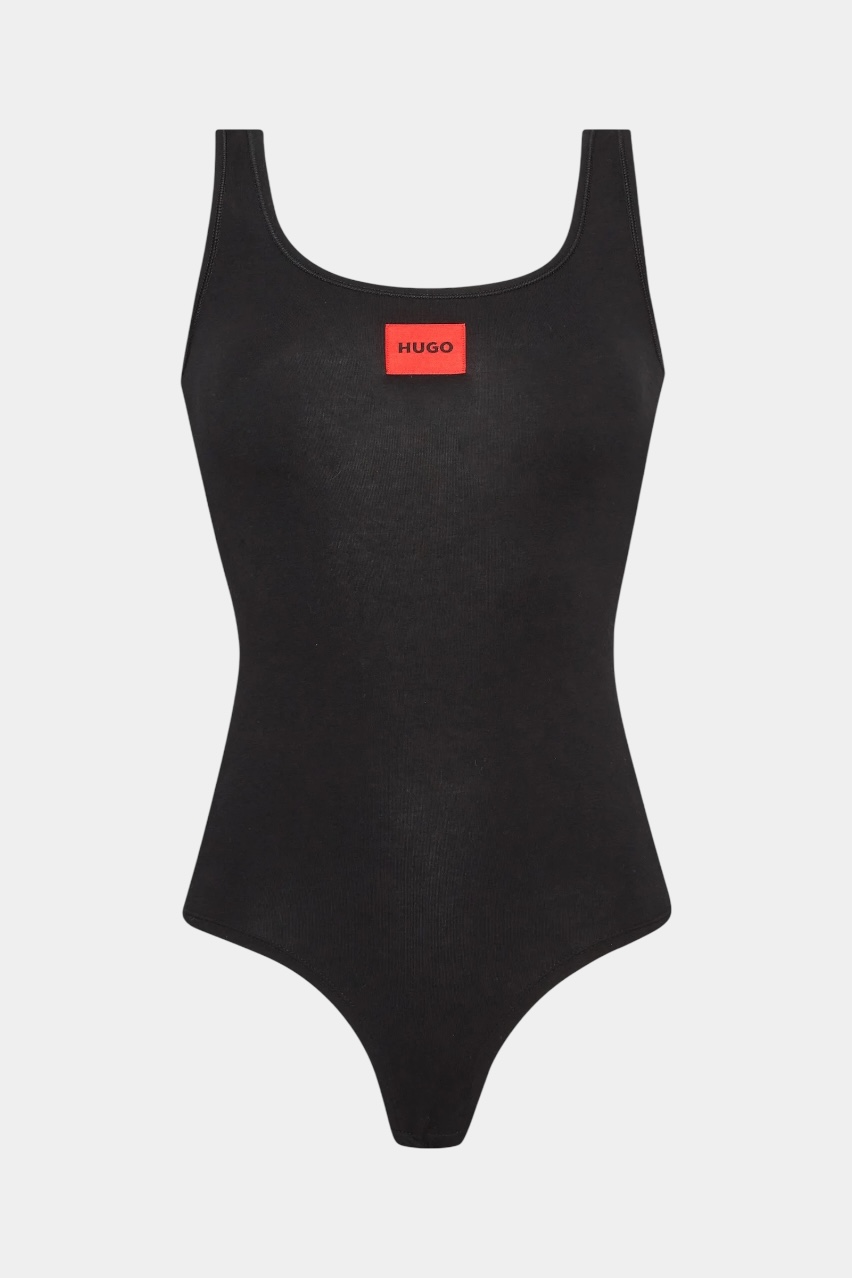 Чорне боді BODYSUIT RED LABEL з акцентним логотипом 50486017 001 HUGO