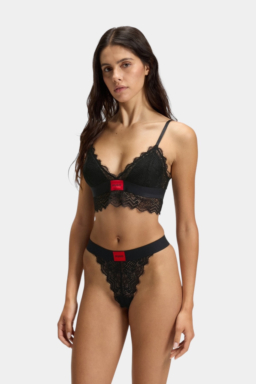 Чорні мереживні стринги STRING RL LACE 50535036 001 HUGO