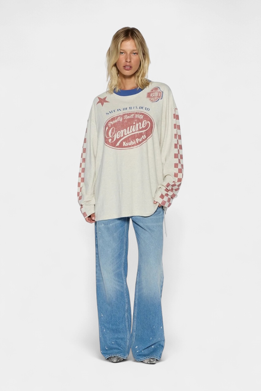 Бежевий лонгслів Pitt Lane Ls Boyfriend Ss Tee Oat WPF25TE006 Ksubi