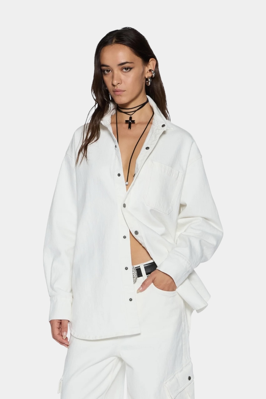 Молочна джинсова сорочка Oversized Ls Shirt Ecru WPF25SH005 Ksubi