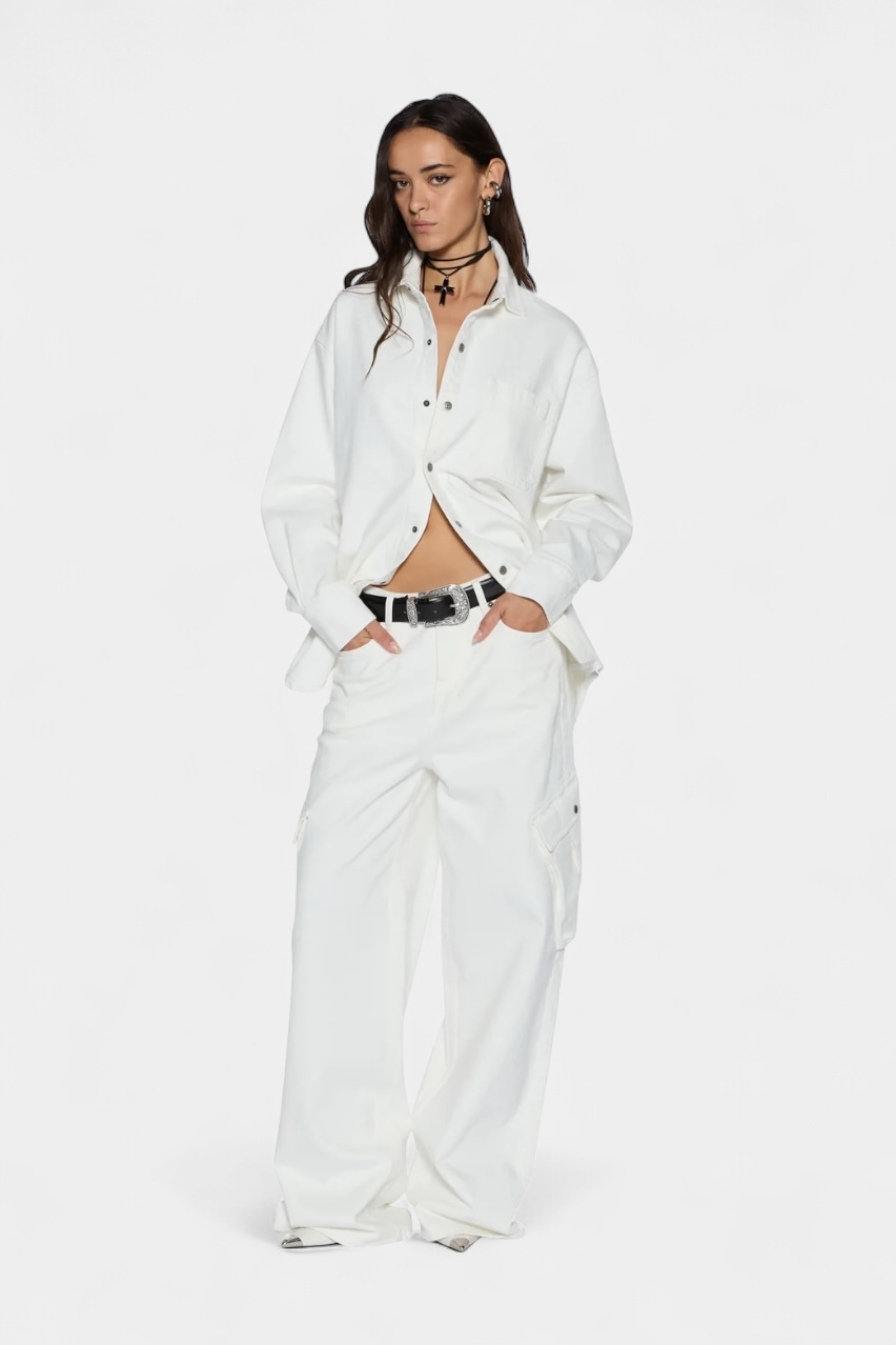 Молочна джинсова сорочка Oversized Ls Shirt Ecru WPF25SH005 Ksubi