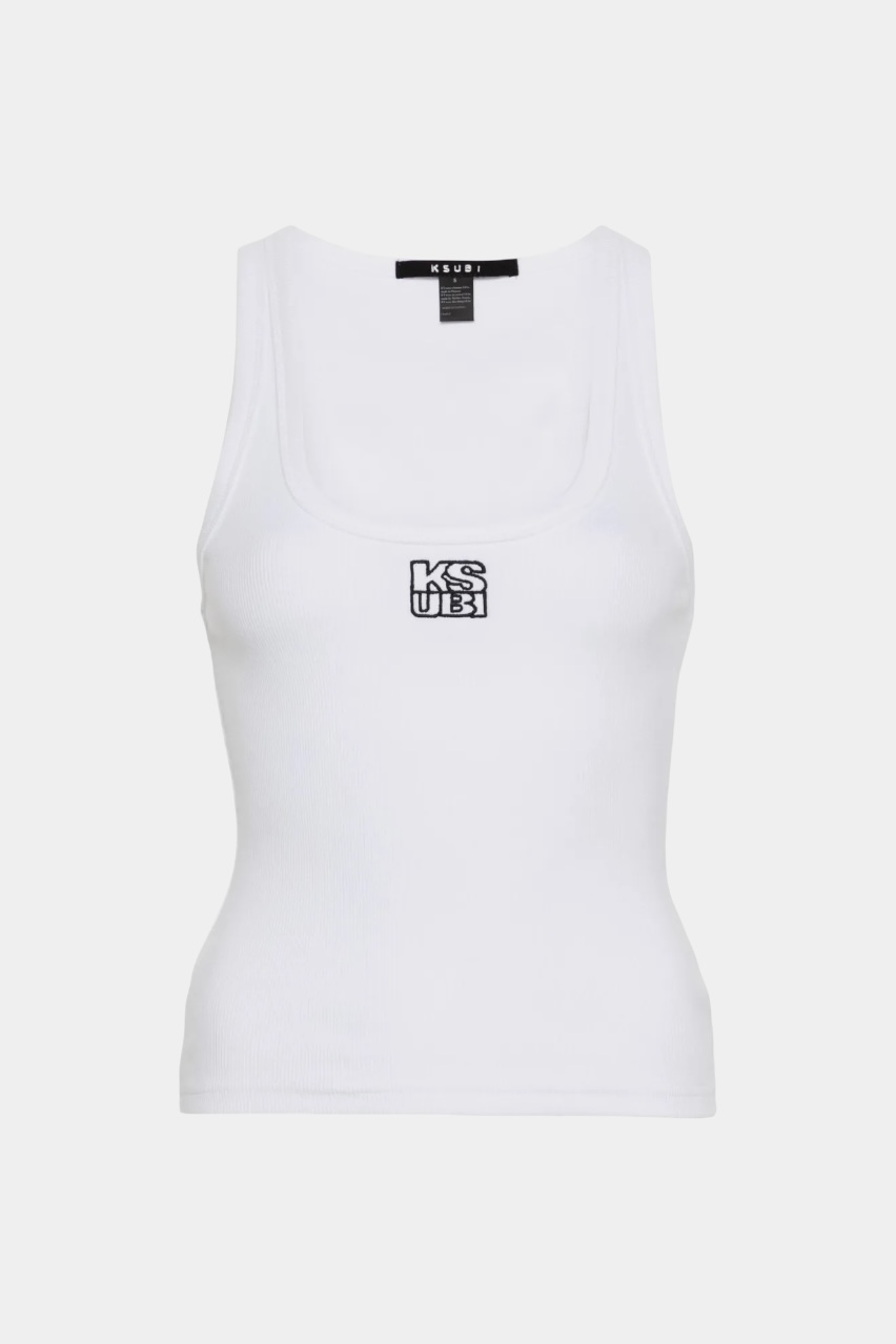 Белая майка Stacked Origin Tank White WPS24TA005 Ksubi