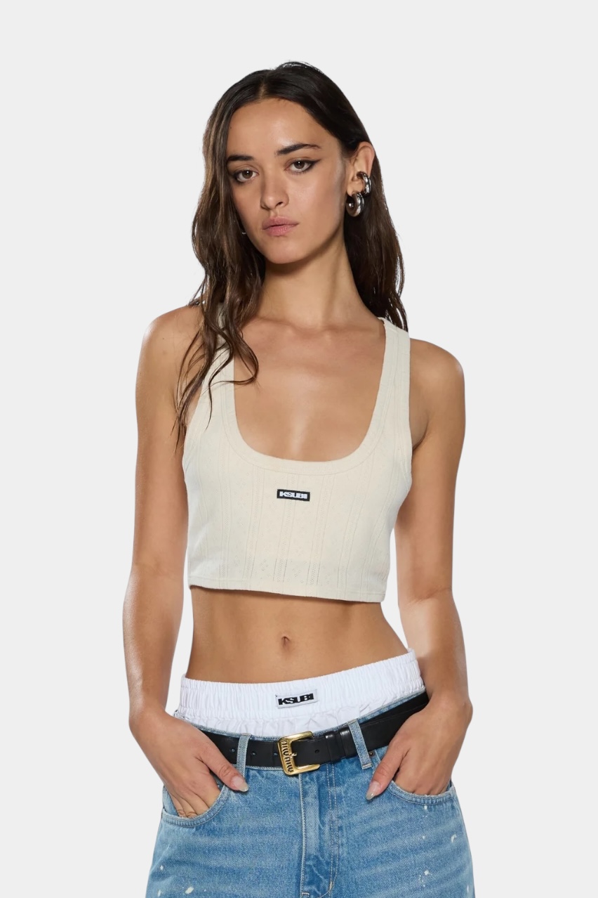 Бежевий топ Sott Origin Crop Tank Cream WPF25SI001 Ksubi