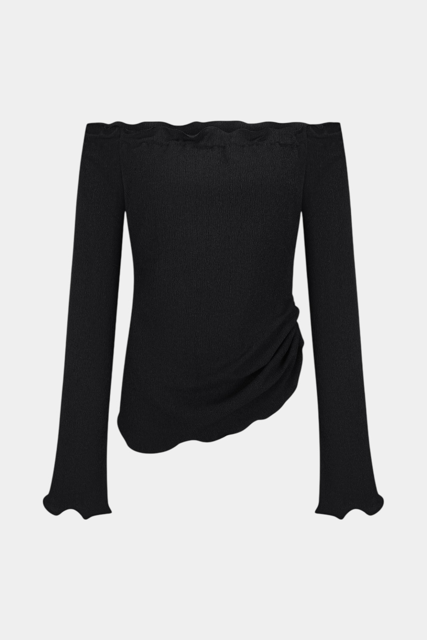 Чорний топ Crinkle sp25-crinkle-blouse MATCH DENIM