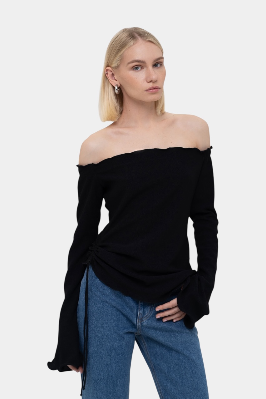 Чорний топ Crinkle sp25-crinkle-blouse MATCH DENIM