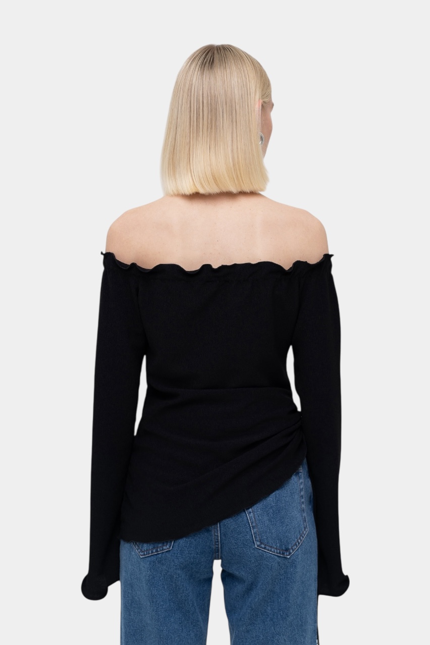 Чорний топ Crinkle sp25-crinkle-blouse MATCH DENIM