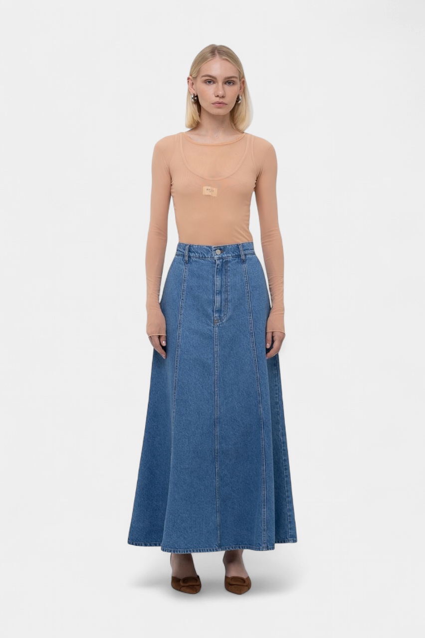 Синя джинсова спідниця Gode sp25-gode-skirt-blue MATCH DENIM