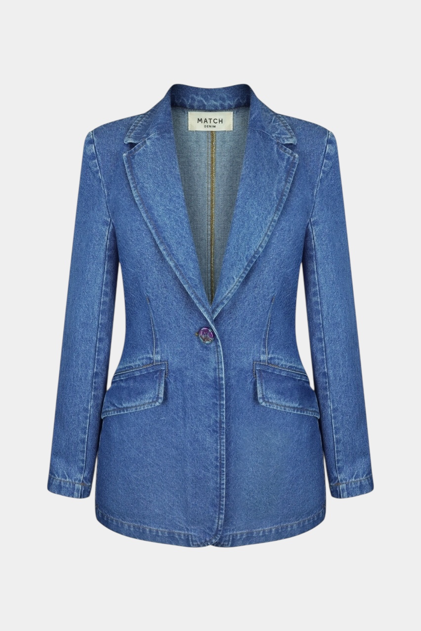 Синій джинсовий жакет Siluet sp25-siluet-jacket-blue MATCH DENIM