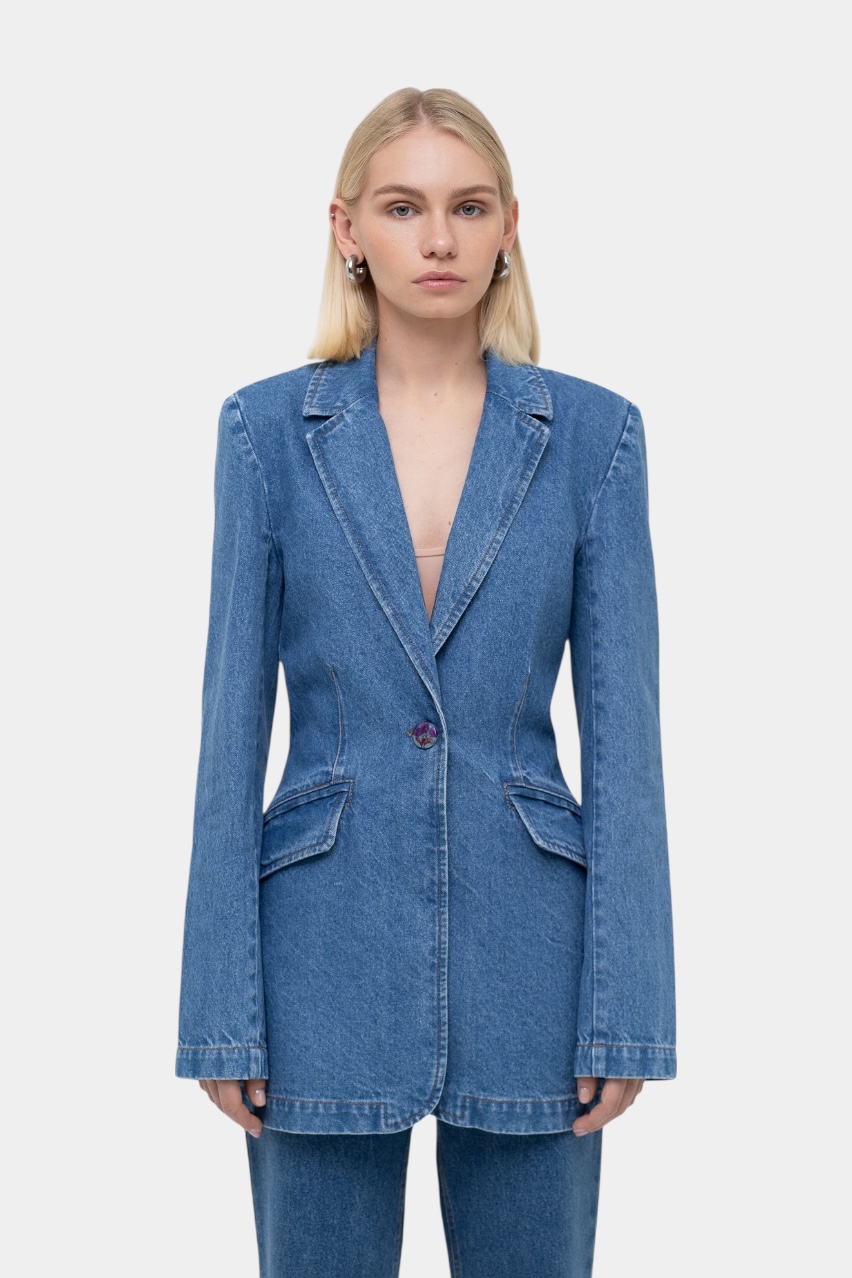 Синій джинсовий жакет Siluet sp25-siluet-jacket-blue MATCH DENIM