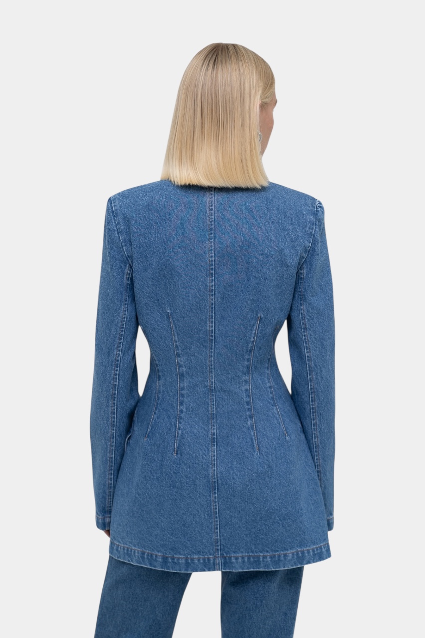 Синій джинсовий жакет Siluet sp25-siluet-jacket-blue MATCH DENIM