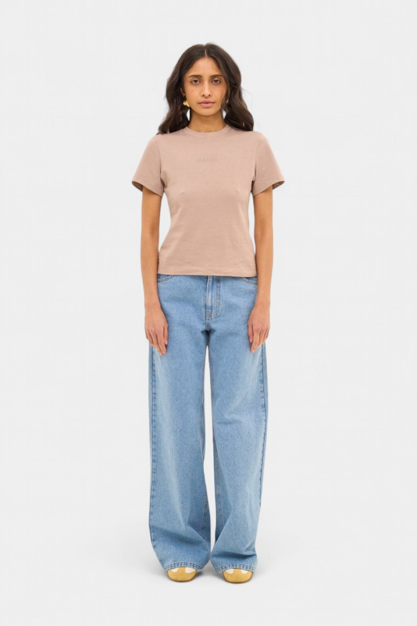 Бежева класична футболка sp25-tshirtc MATCH DENIM