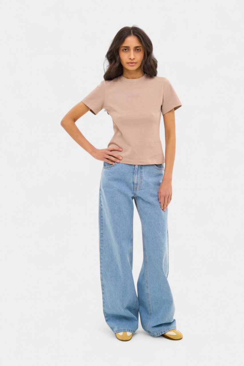 Бежева класична футболка sp25-tshirtc MATCH DENIM