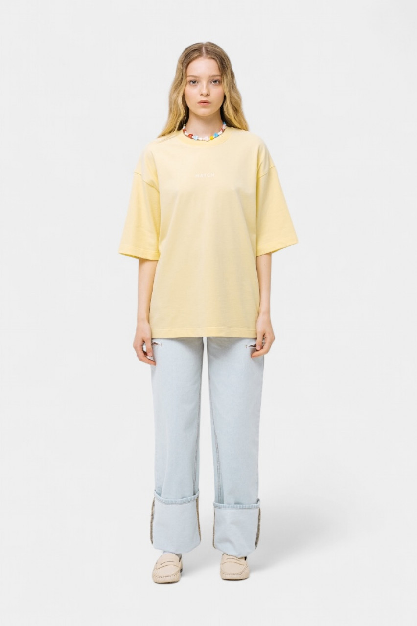 Жовта оверсайз футболка sp25-tshirt-yellow MATCH DENIM