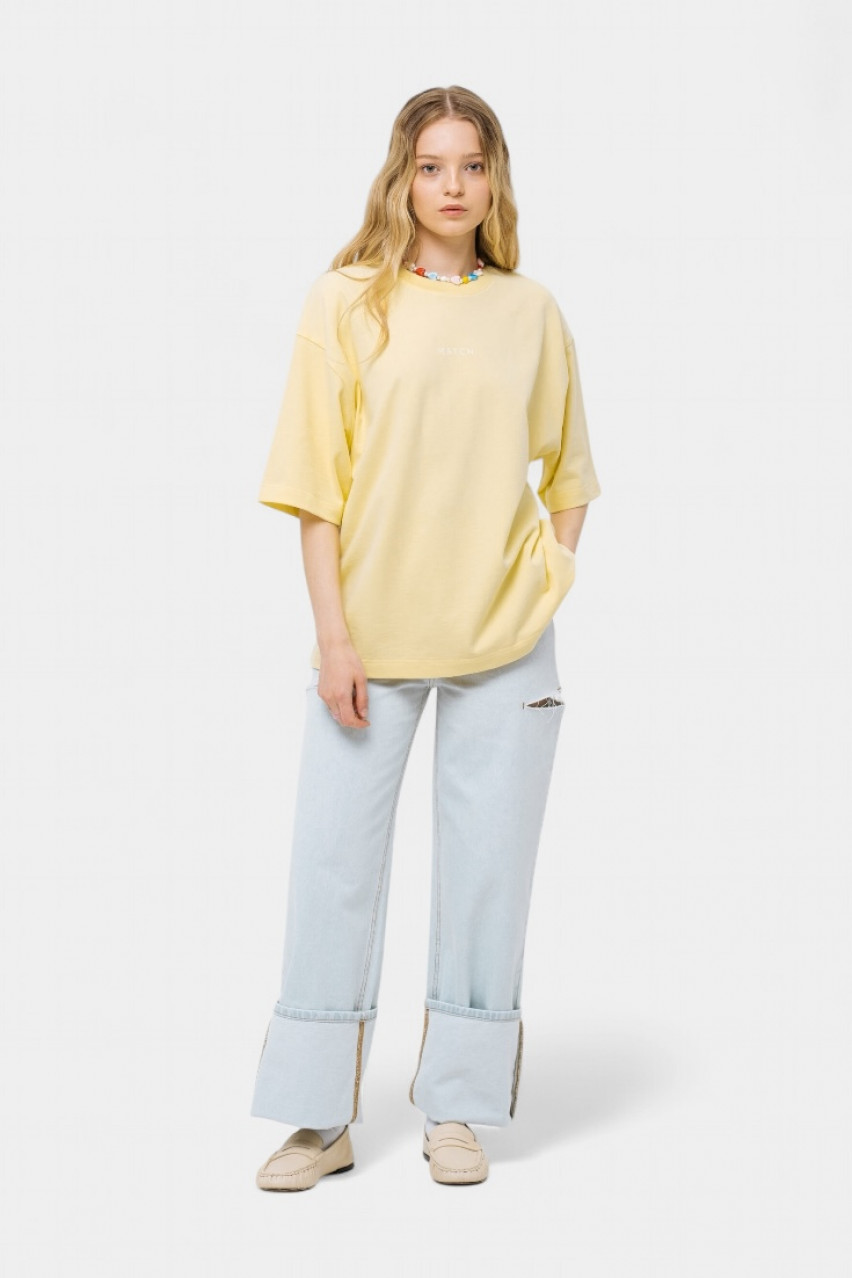 Жовта оверсайз футболка sp25-tshirt-yellow MATCH DENIM