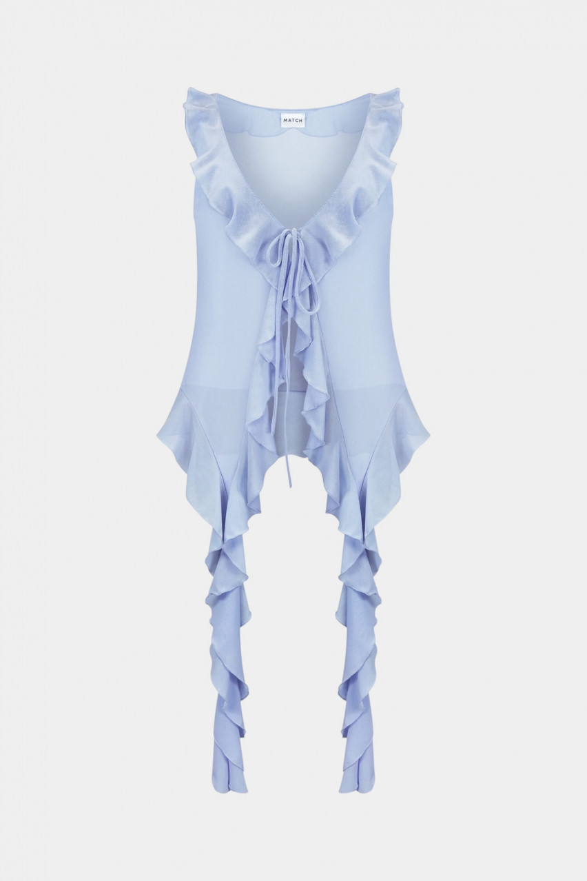 Блакитний напівпрозорий топ Blue Cloud sp25-cloud-top-blue MATCH DENIM