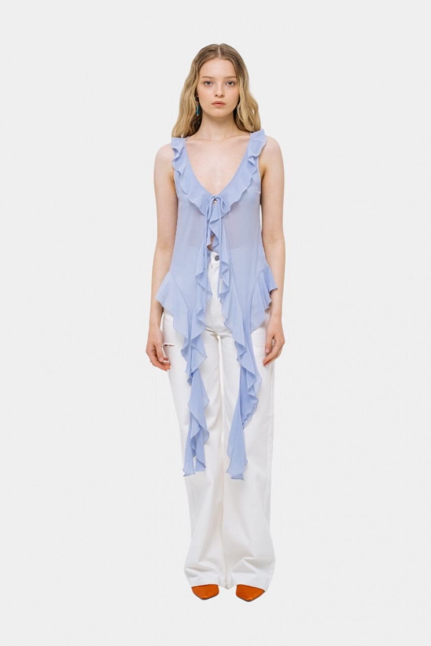 Блакитний напівпрозорий топ Blue Cloud sp25-cloud-top-blue MATCH DENIM