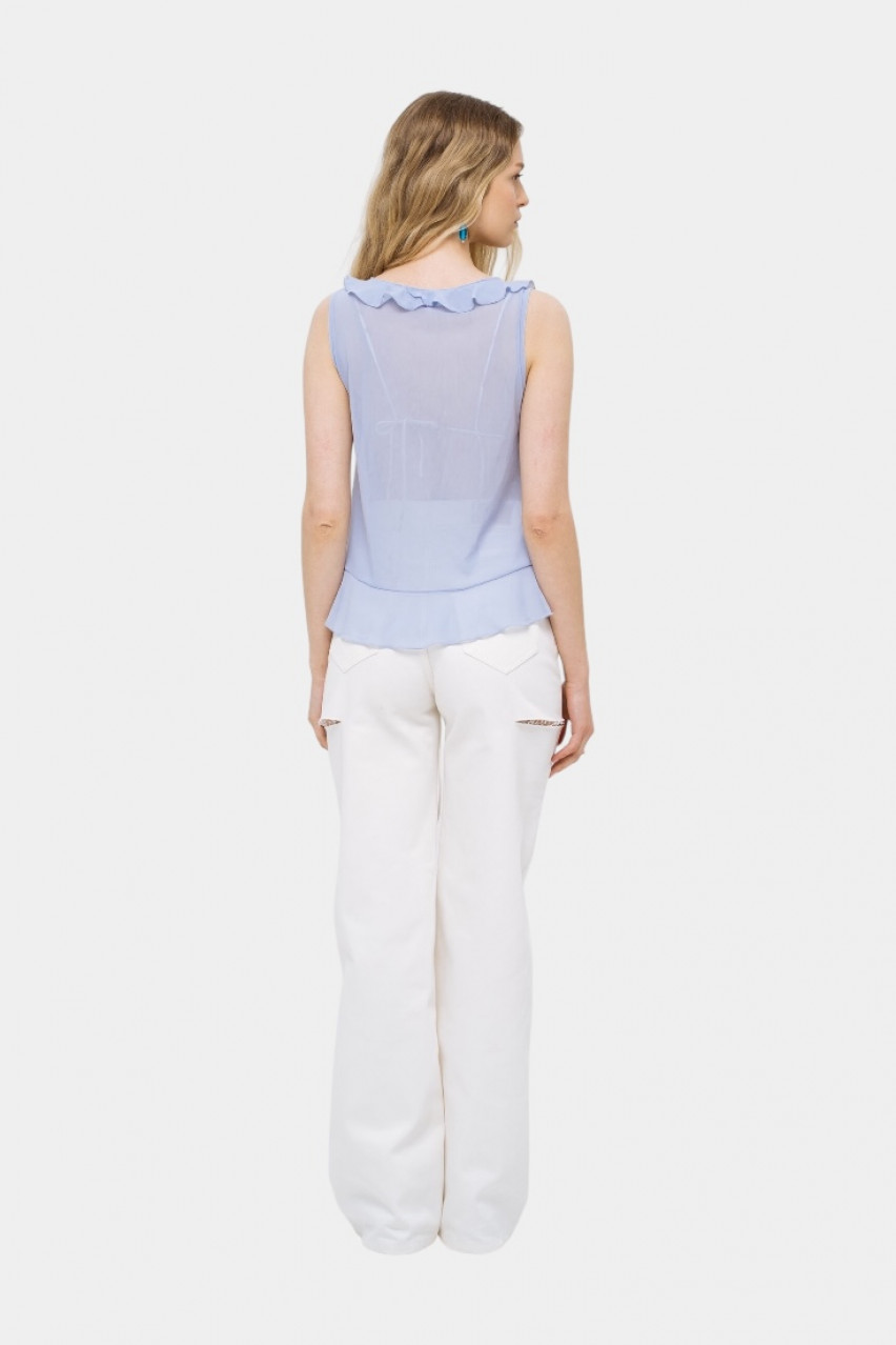 Блакитний напівпрозорий топ Blue Cloud sp25-cloud-top-blue MATCH DENIM