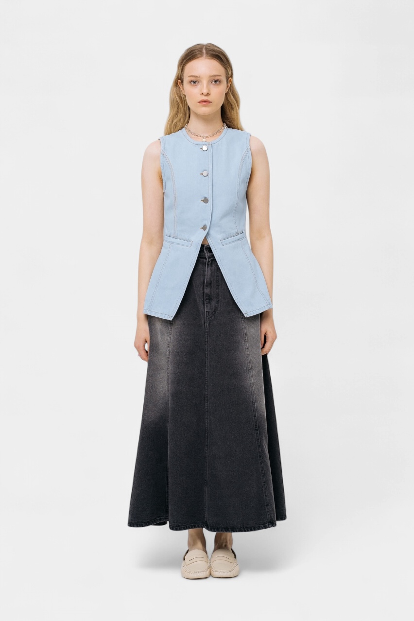 Світло-блакитна джинсова жилетка sp25-vest-lblue MATCH DENIM