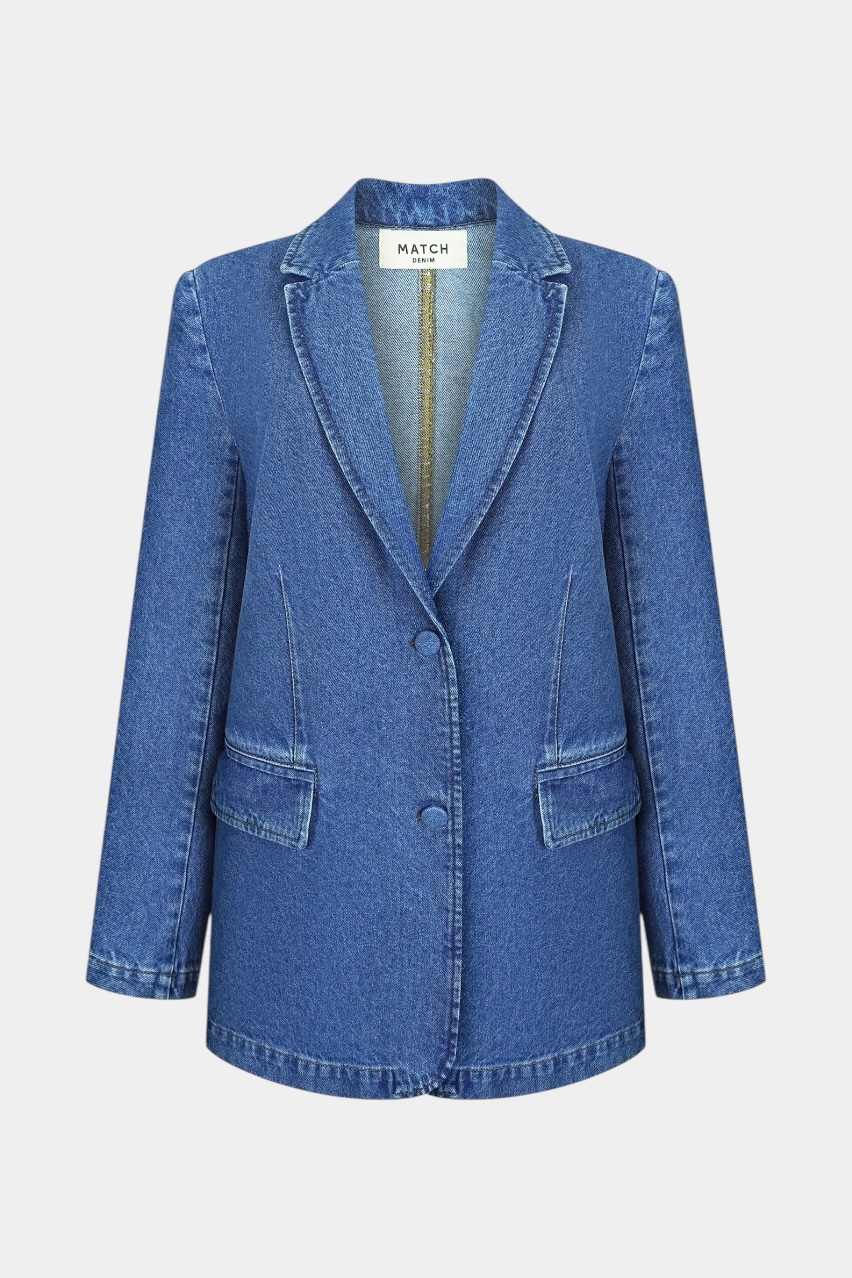 Синій джинсовий жакет sp25-classic-jacket-blue MATCH DENIM