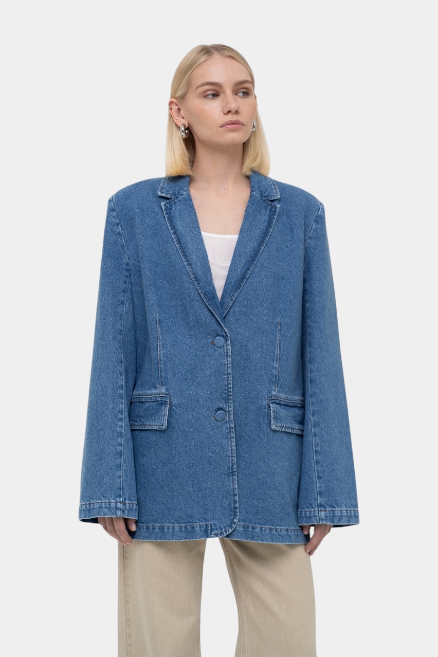 Синій джинсовий жакет sp25-classic-jacket-blue MATCH DENIM