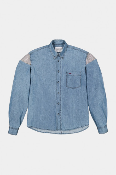 Голубая рубашка Redesigned Shirt 23 Oversize