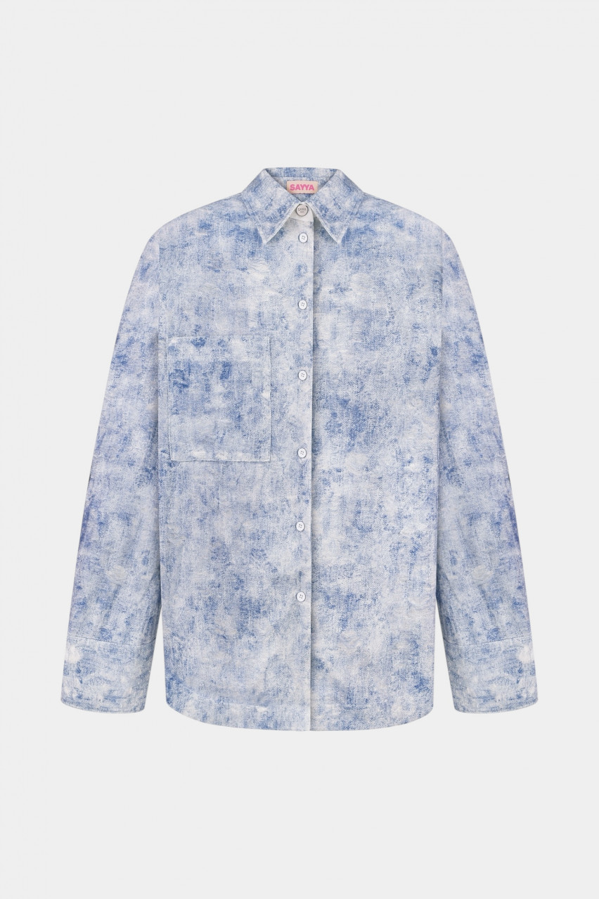 Блакитна мʼяка сорочка SS1620 SAYYA