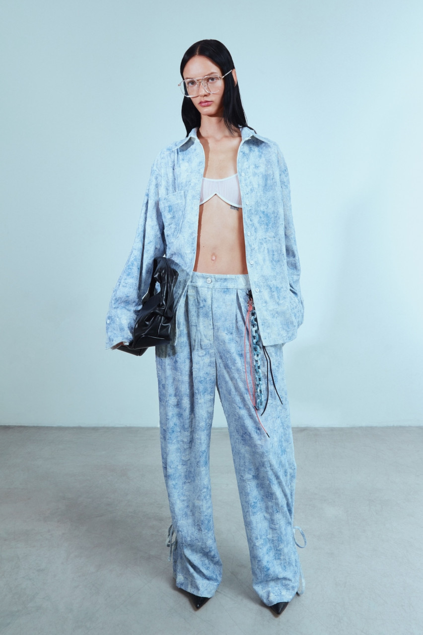 Голубые мягкие брюки SS1627 SAYYA