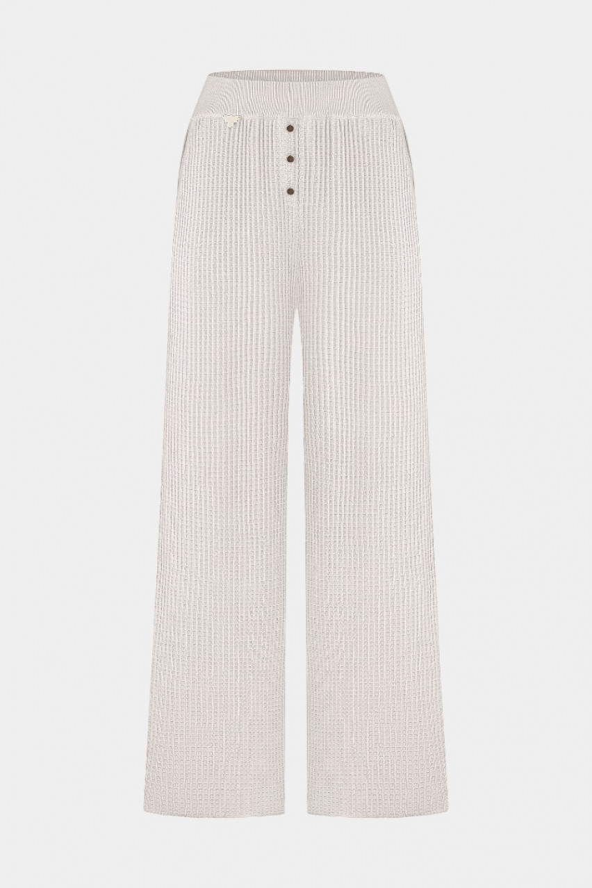 Білі брюки з вафельною текстурою BH25-01 white(001) T.MOSCA